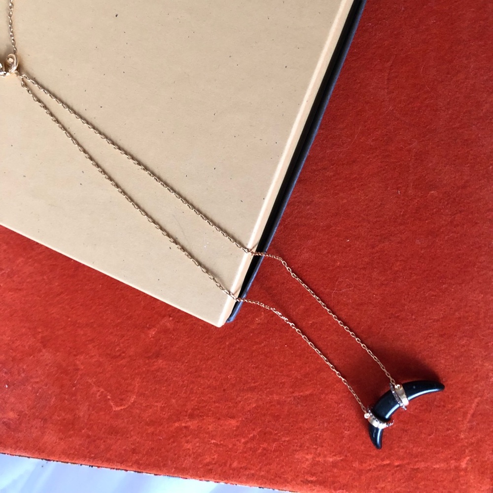 Stella & Dot black arc necklace